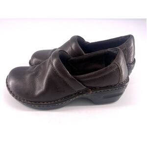 B.O.C. Born Concept Shoe Women Size 7.5 Brown Leather Loafer Slip On Clog Work